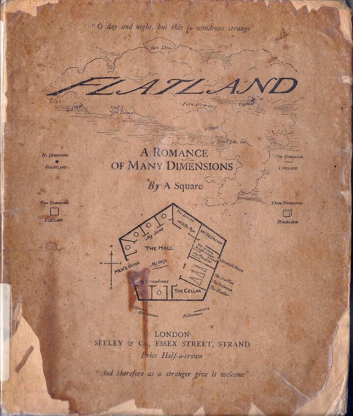 Cover of the first edition of Flatland (1884)
