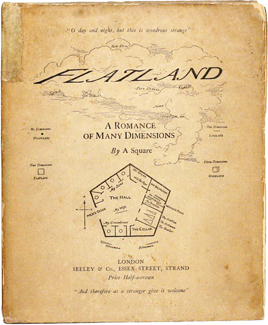 Cover of the first edition of Flatland (1884)